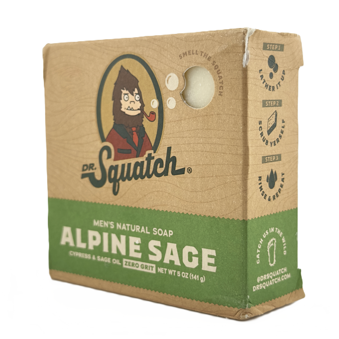 Dr. Squatch Men's Natural Soap - Alpine Sage 5 oz / 141 g | Refreshing & Gentle