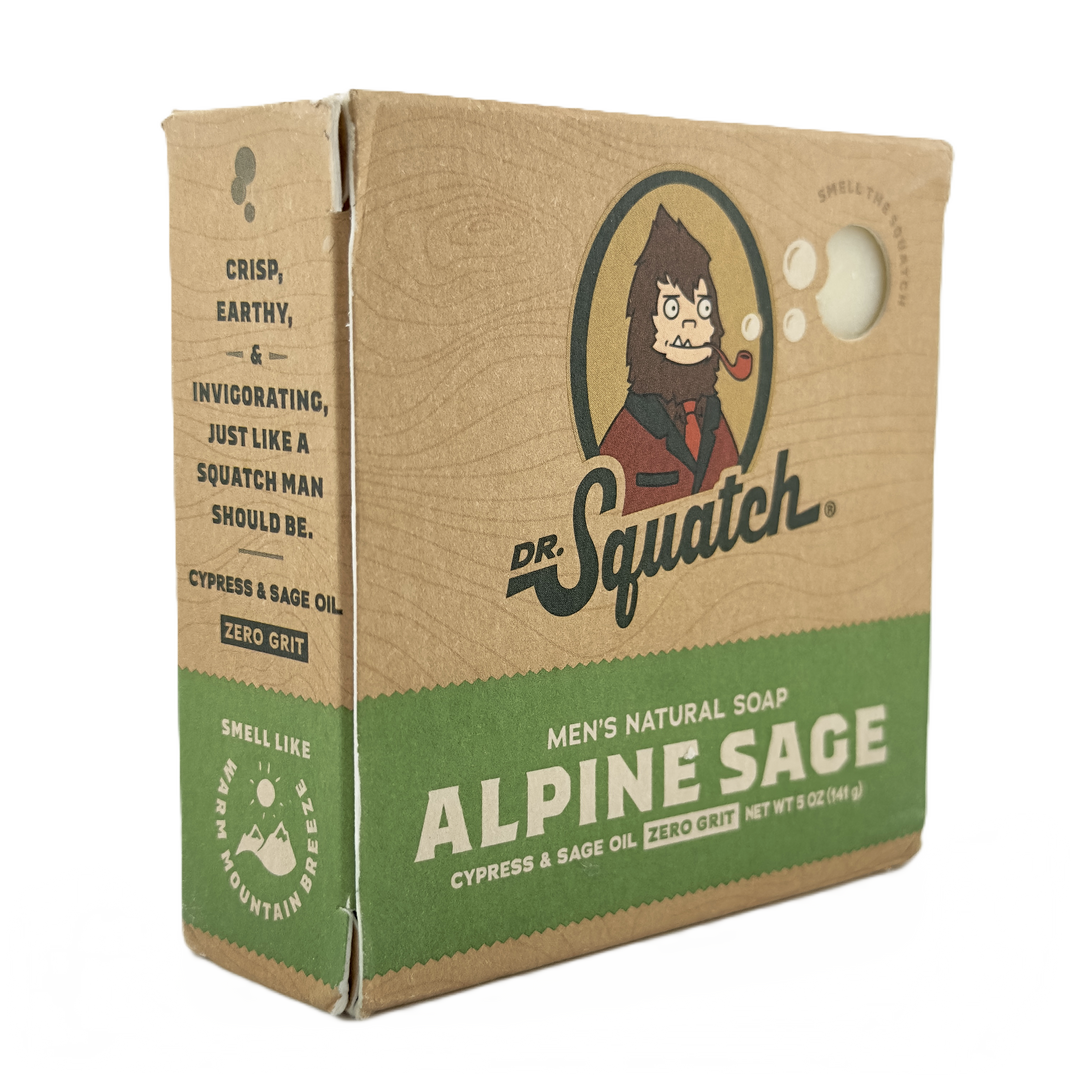 Dr. Squatch Men's Natural Soap - Alpine Sage 5 oz / 141 g | Refreshing & Gentle