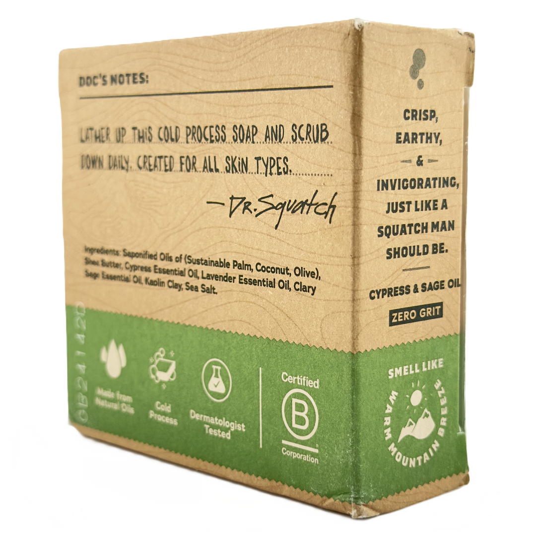 Dr. Squatch Men's Natural Soap - Alpine Sage 5 oz / 141 g | Refreshing & Gentle
