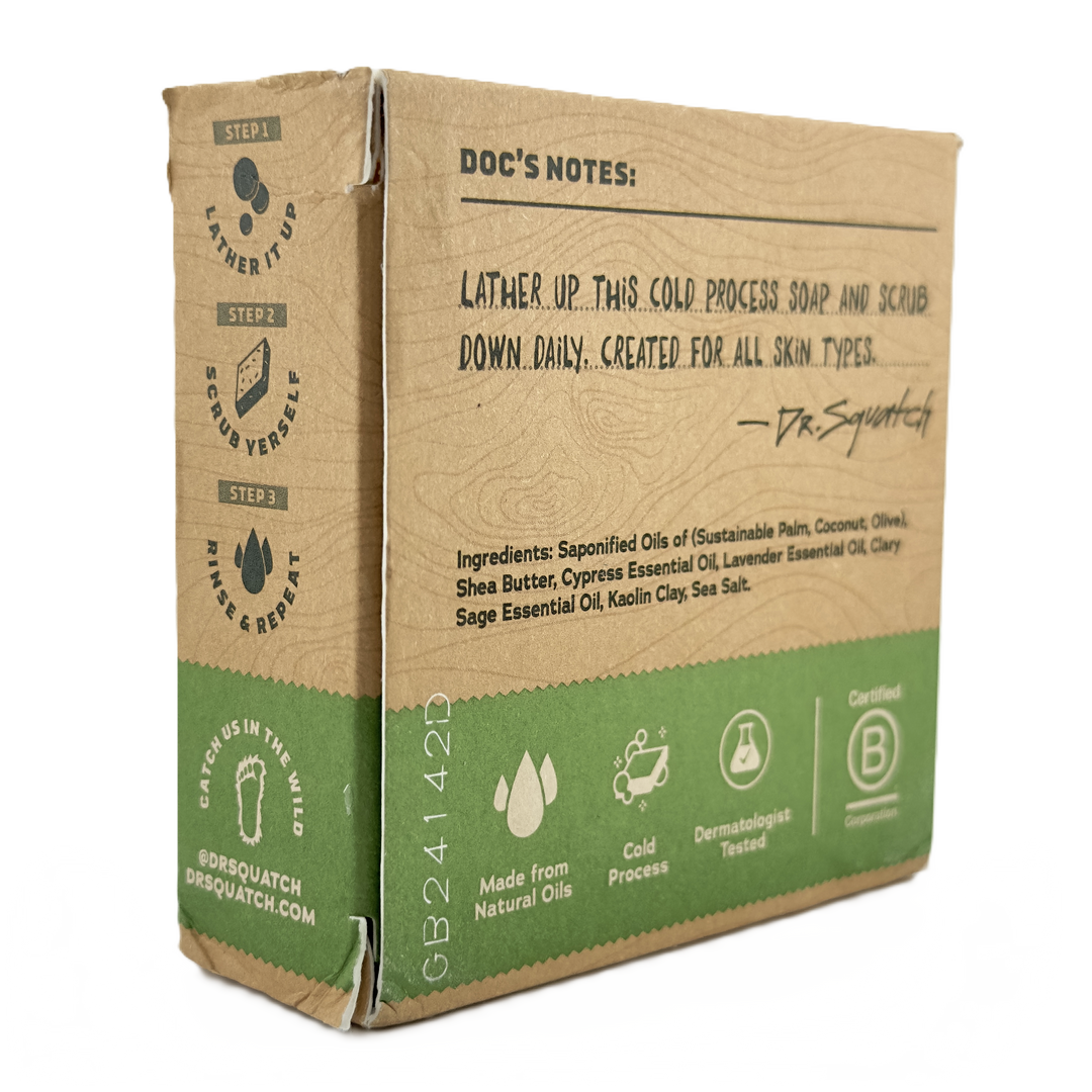 Dr. Squatch Men's Natural Soap - Alpine Sage 5 oz / 141 g | Refreshing & Gentle