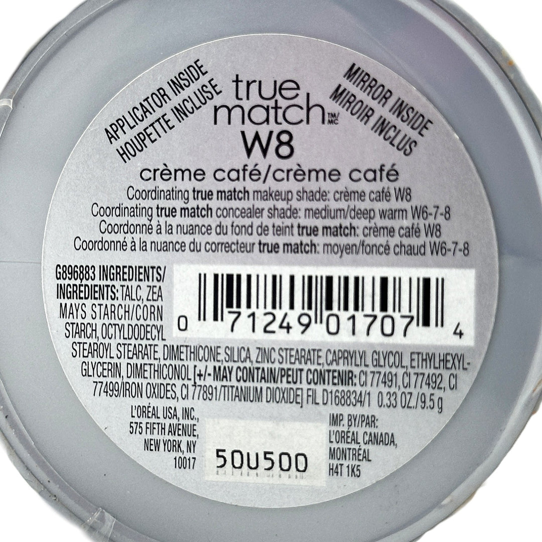 L'Oréal Paris True Match Super-Blendable Powder – Warm W8 Crème Café – 0.33 oz / 9.5 g
