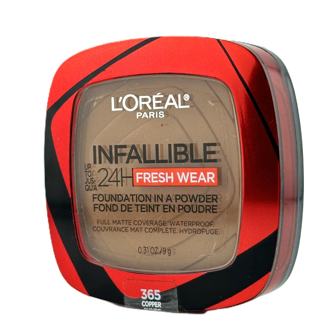 L'Oréal Paris Infallible Fresh Wear Foundation in a Powder – Shade 365 Copper – 0.31 oz / 9 g