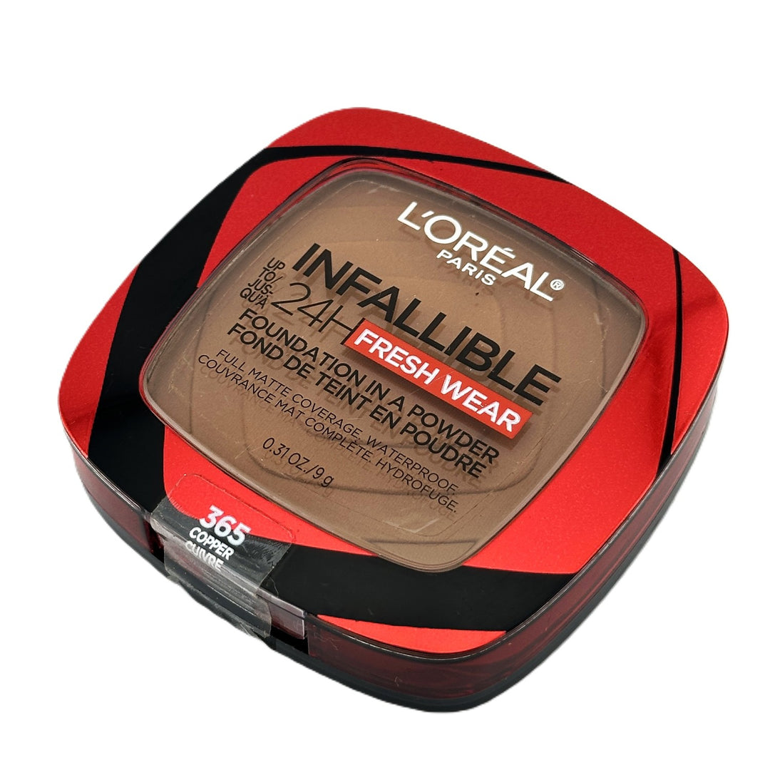 L'Oréal Paris Infallible Fresh Wear Foundation in a Powder – Shade 365 Copper – 0.31 oz / 9 g