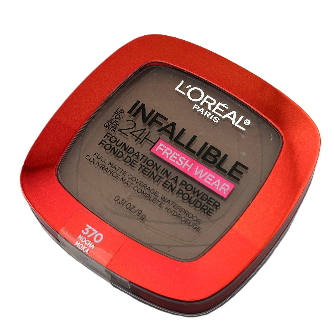 L'Oréal Paris Infallible Fresh Wear Foundation in a Powder - Shade 370 Mocha - 0.31 oz / 9 g