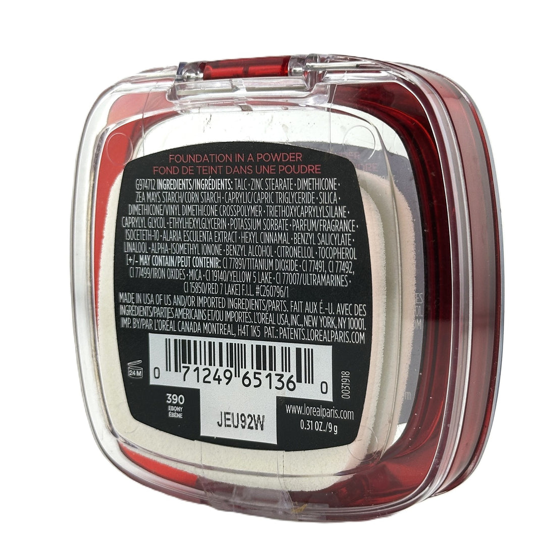 L'Oréal Paris Infallible Fresh Wear Foundation in a Powder – Shade 390 Ebony – 0.31 oz / 9 g