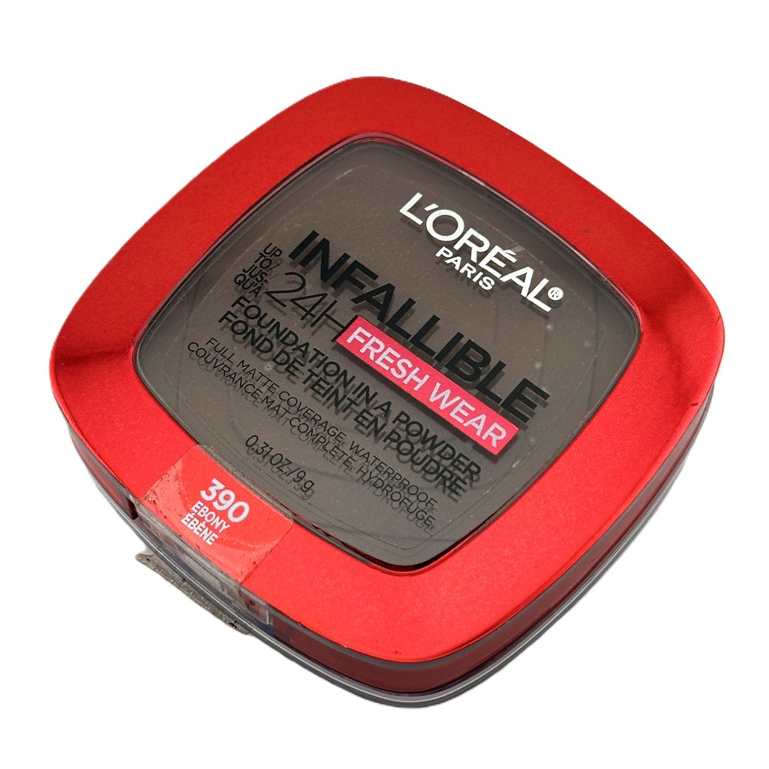 L'Oréal Paris Infallible Fresh Wear Foundation in a Powder – Shade 390 Ebony – 0.31 oz / 9 g