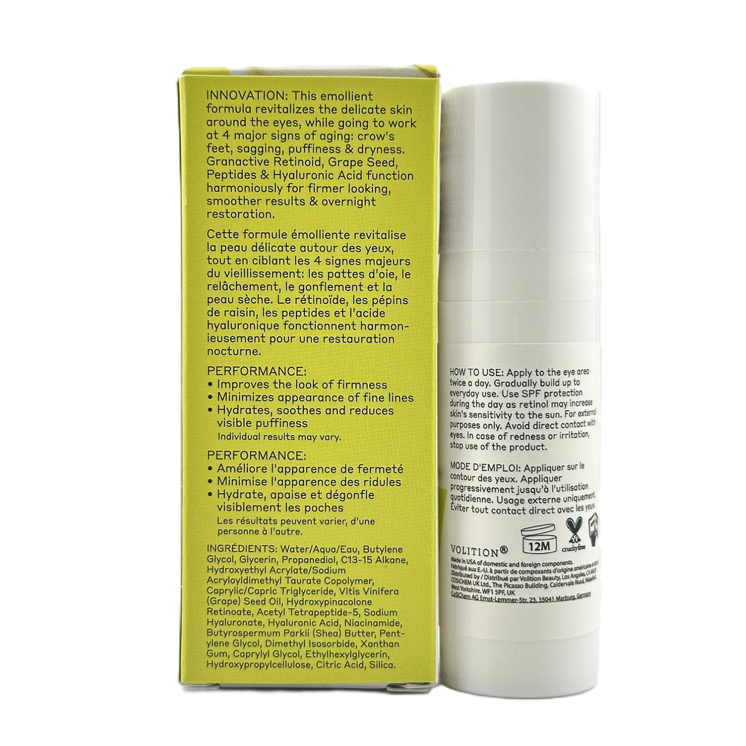 Volition Grenache Retinol Eye Cream – 15 ml | NEW | Authentic