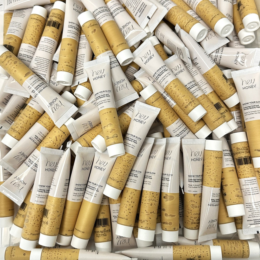 Hey Honey Show Your Glow Colloidal Gold & Honey Beauty Mask – 20 ml / 0.6 fl oz – Bulk Lot (99 pcs)
