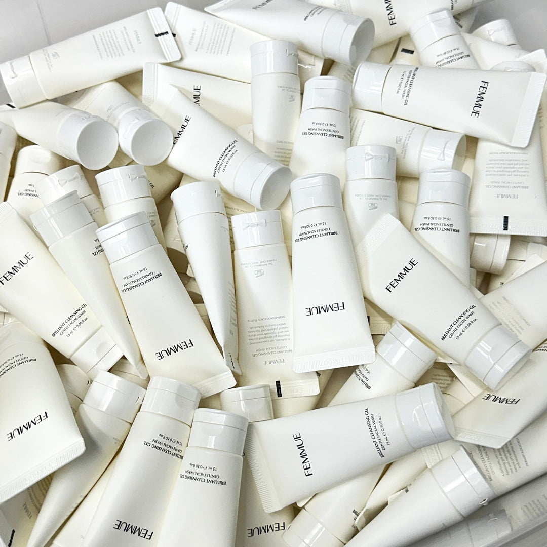 Femmue Brilliant Cleansing Gel – Gentle Facial Wash - 15 ml / 0.50 fl oz – Bulk Lot (105 pcs)