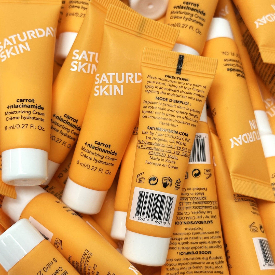 Saturday Skin Carrot + Niacinamide Moisturizing Cream – 8 ml / 0.27 fl oz – Bulk Lot (122 pcs)