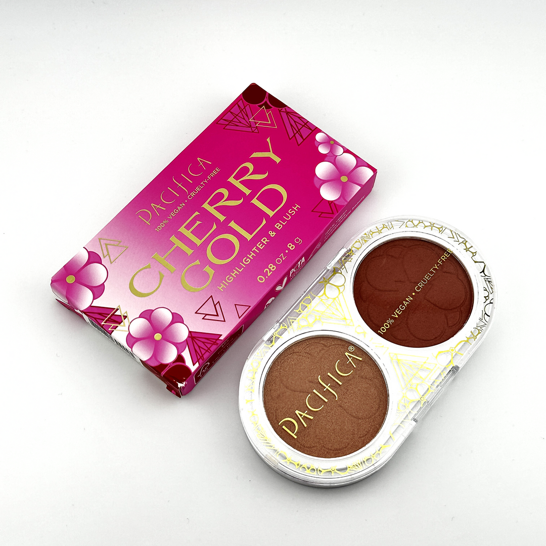 Pacifica Cherry Gold Highlighter & Blush - Rose Gold + Cherry Spirits - 8 g / 0.28 oz