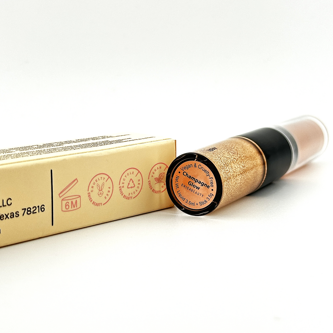 Chica Beauty Champagne Glow Highlighter Duo - Liquid 3.5 mL + Stick 3.5 g