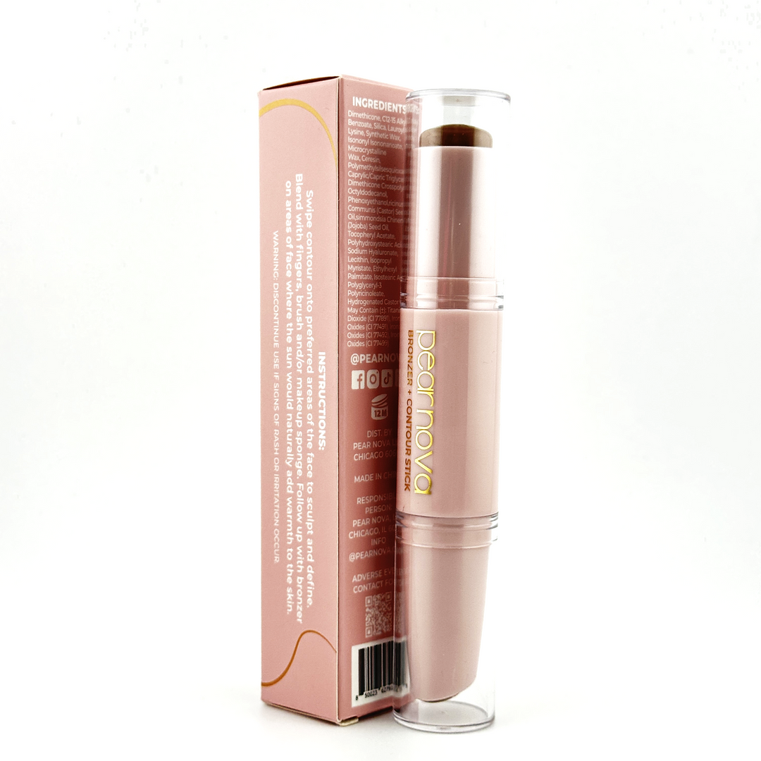 Pear Nova Light Bronzer + Contour Stick – 1.8 g / 0.06 oz (Contour) & 3.4 g / 0.12 oz (Bronzer)