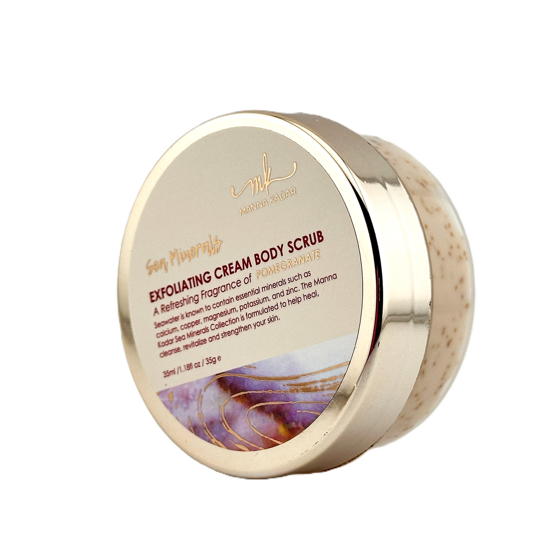 MANNA KADAR Sea Minerals Exfoliating Cream Body Scrub – Pomegranate – 35 mL / 1.18 FL oz