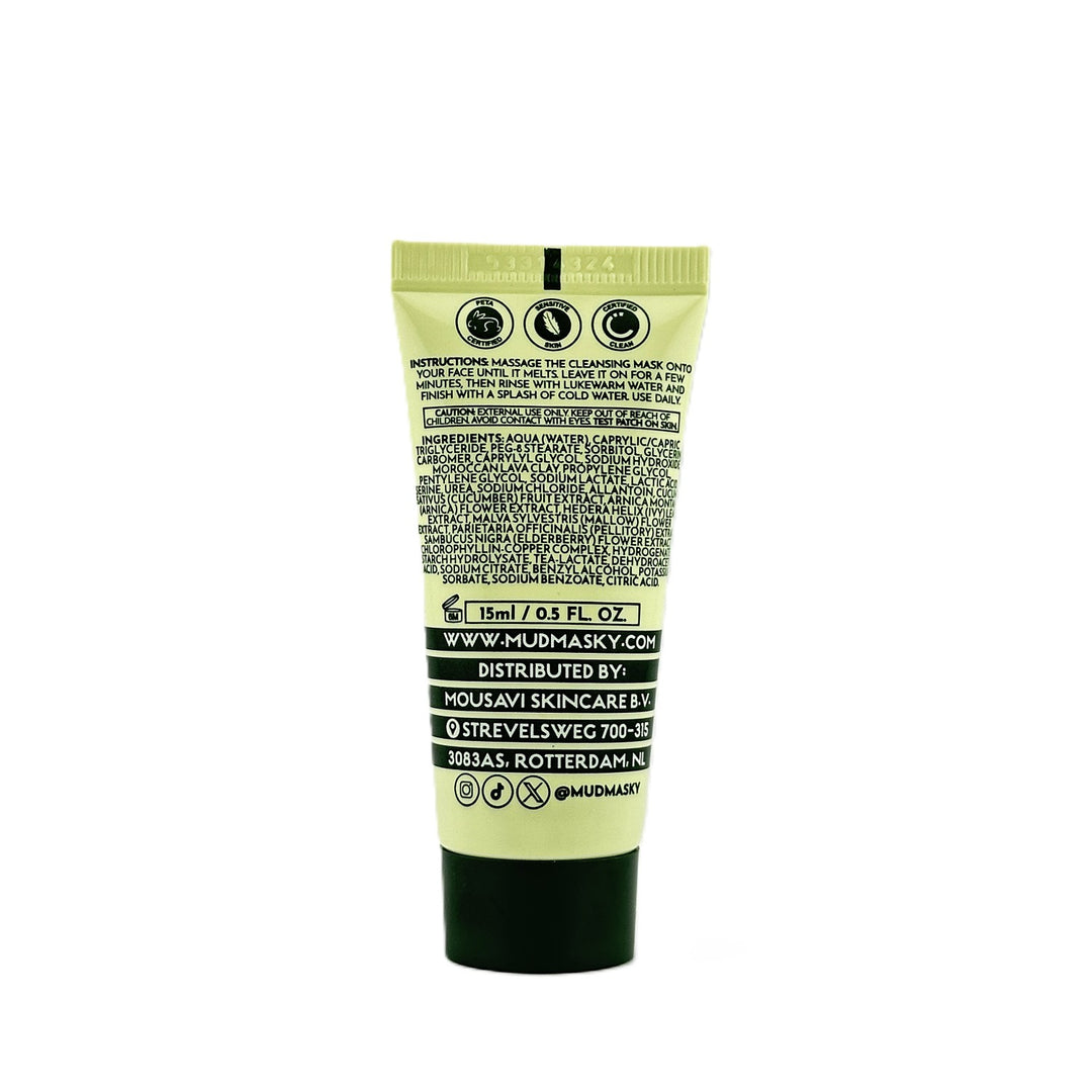 MUDMASKY Melting Mud Cleansing Mask – Gentle & Creamy – Fragrance-Free – 15 ml / 0.5 fl oz