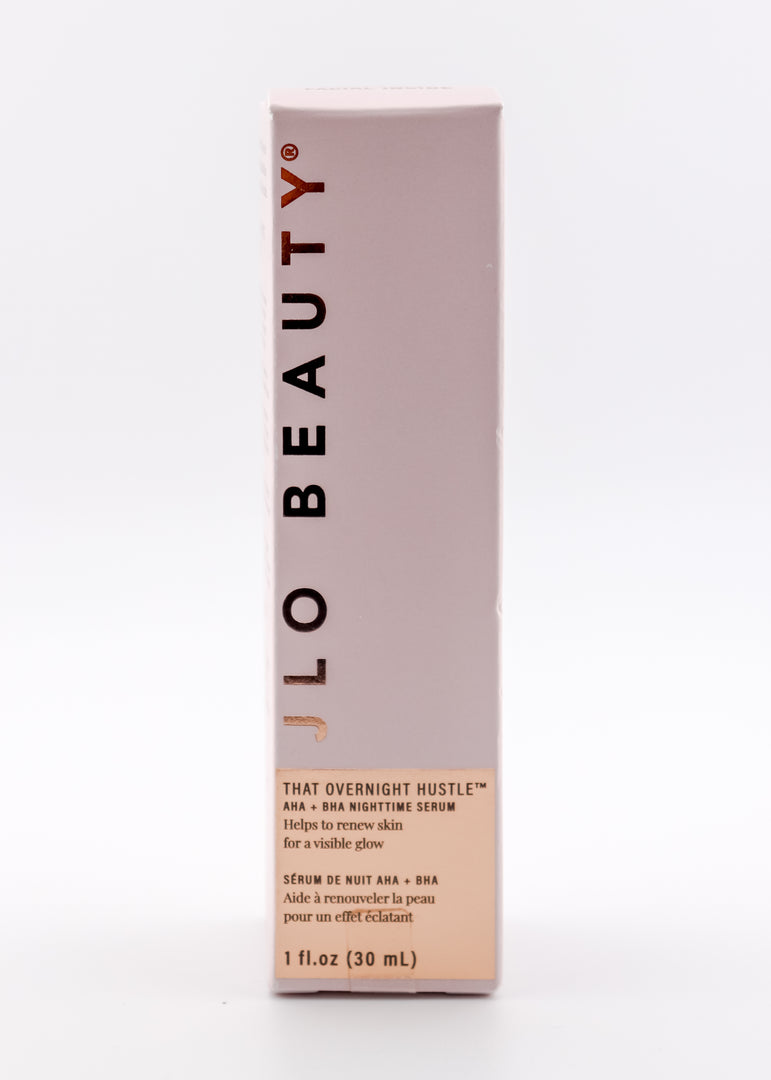 JLO BEAUTY THAT OVERNIGHT HUSTLE AHA + BHA NIGHTTIME SERUM Facial 1 fl oz / 30 mL