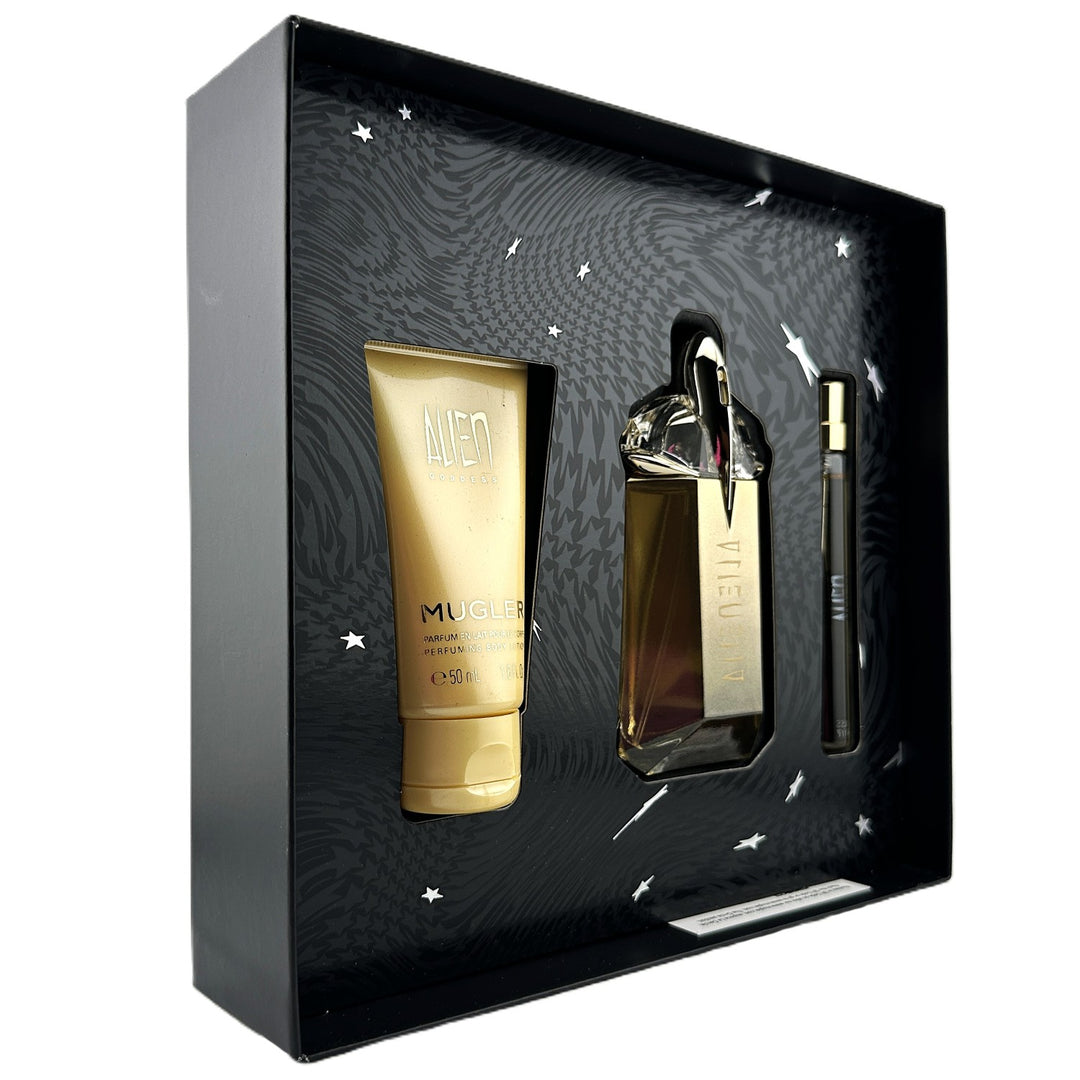 MUGLER Alien Goddess 3-Piece Gift Set – Eau De Parfum 2.0 oz + Lotion 1.6 fl oz