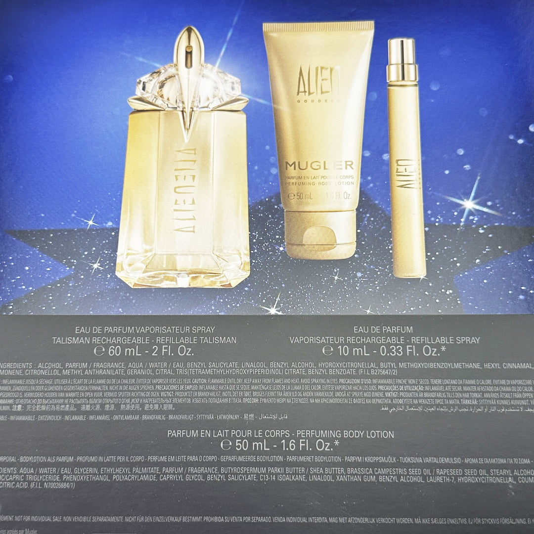 MUGLER Alien Goddess 3-Piece Gift Set – Eau De Parfum 2.0 oz + Lotion 1.6 fl oz