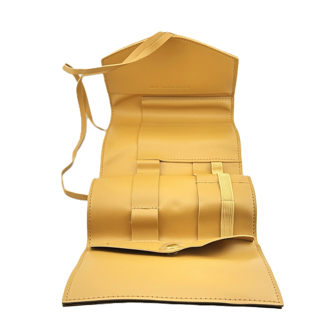 Glass Ladder Co Katherine Tech Organizer Roll - Honey - Vegan Leather