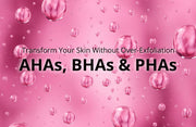 Molecules representing AHA BHA and PHA exfoliating acids in skincare routine