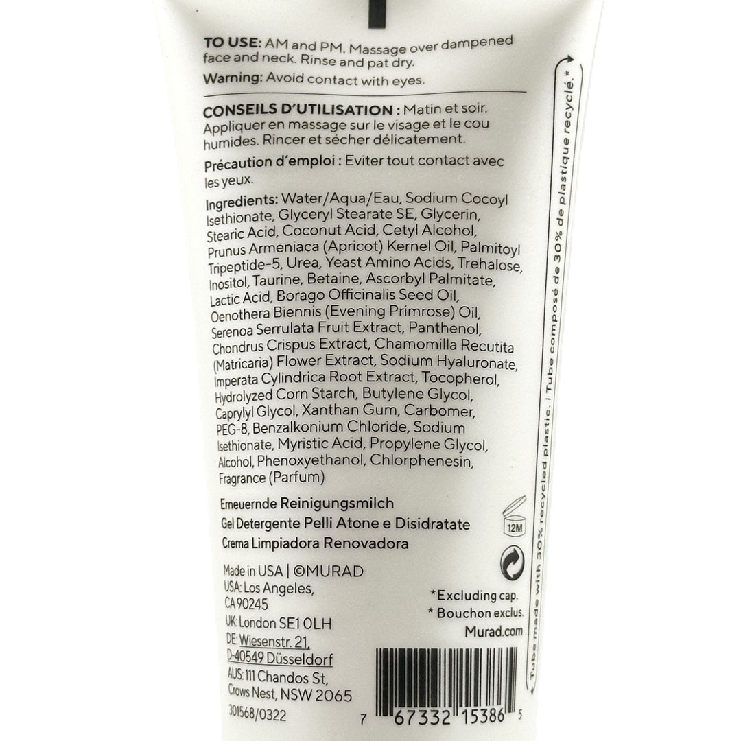 Murad Resurgence Renewing Cleansing Cream – 60 ml / 2 fl oz | Authentic – Cosmetics | Glam Command