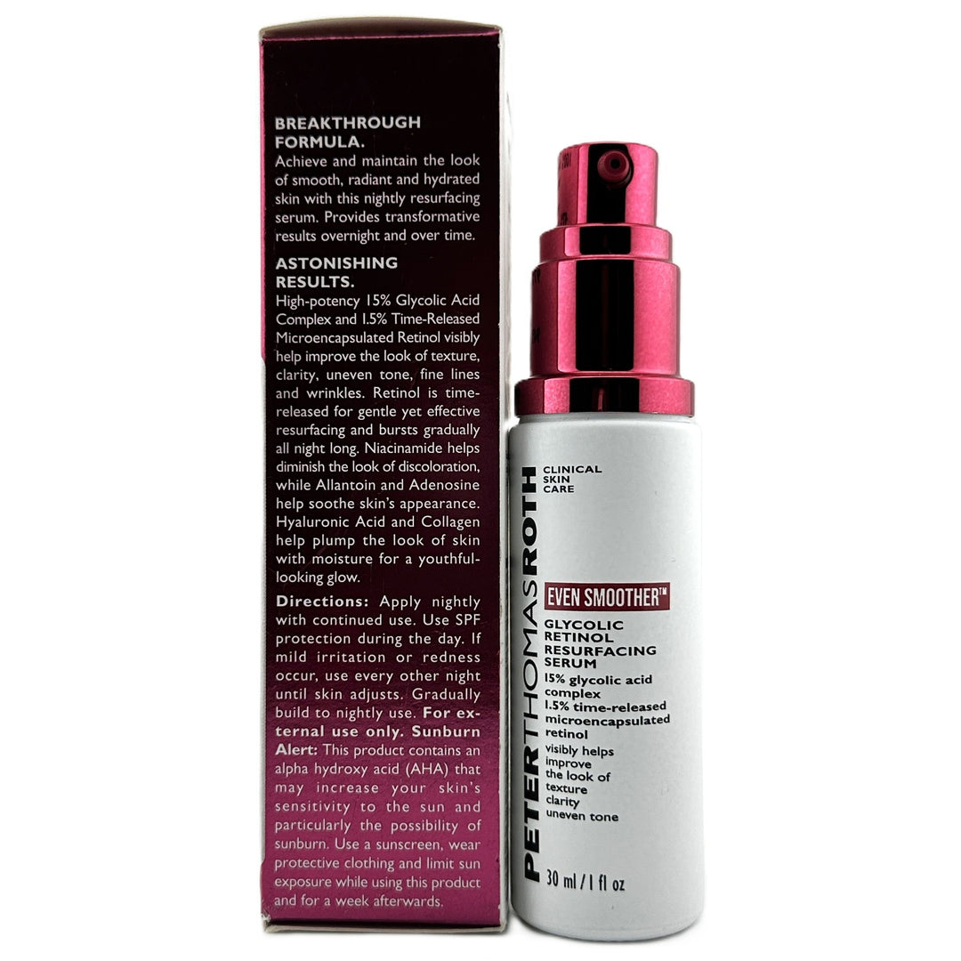 Peter Thomas Roth Smoother Glycolic Retinol Resurfacing Serum ~ 1 fl oz / 30 ml | Authentic – Cosmetics | Glam Command