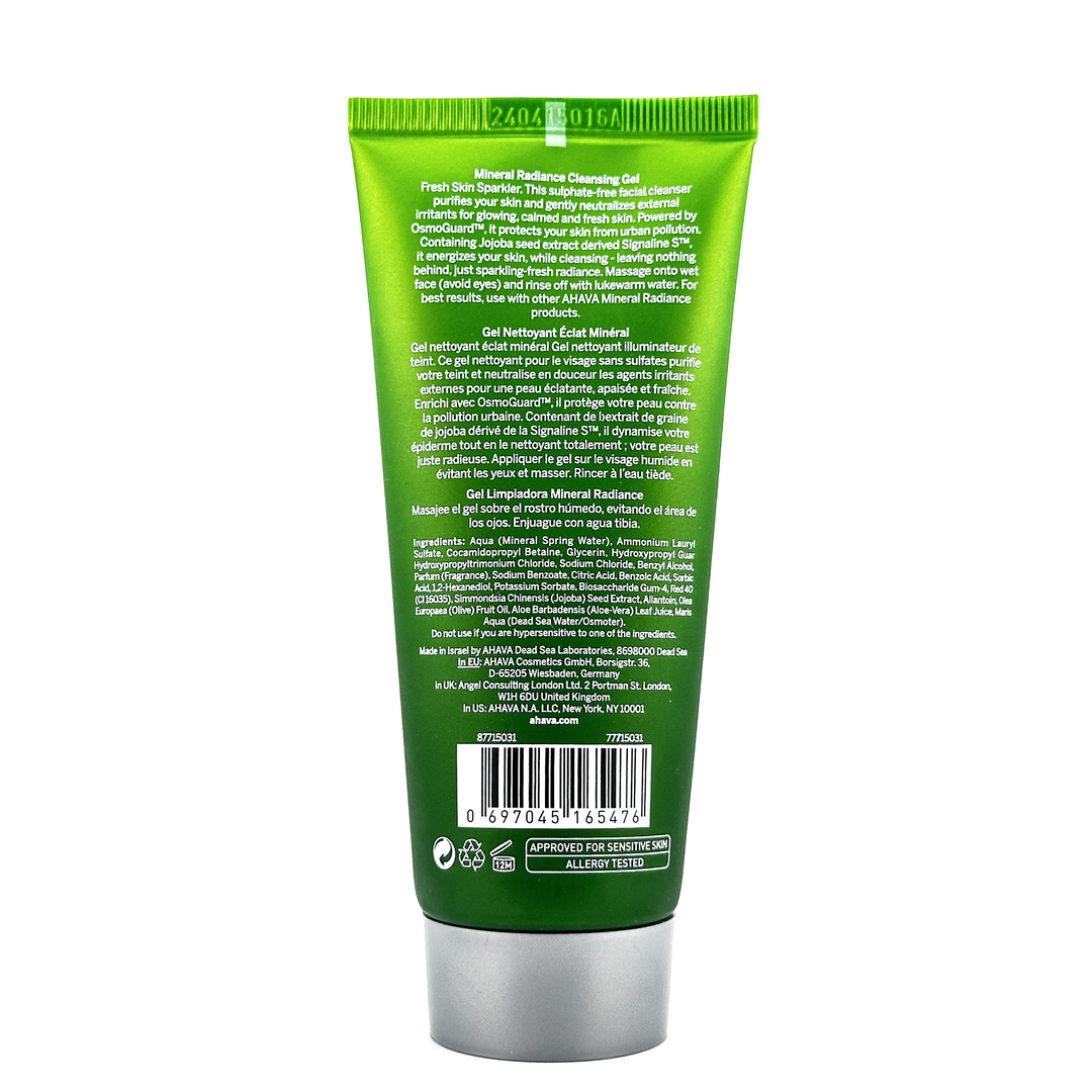 AHAVA Mineral Radiance Cleansing Gel – 100 mL / 3.4 fl oz – Cosmetics | Glam Command