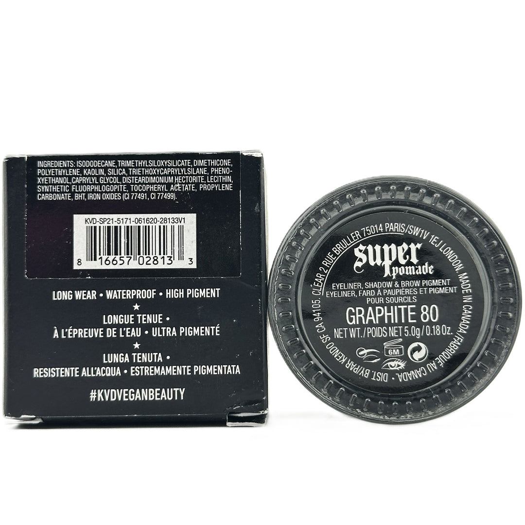KVD Super Pomade Eyeliner, Shadow & Brow Pigment - Shade GRAPHITE 80 - 5.0 g / 0.18 oz – Cosmetics | Glam Command