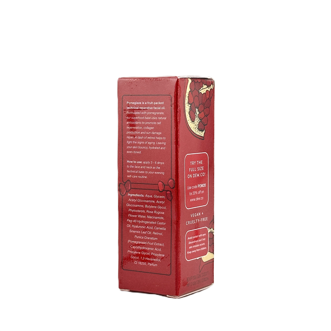 Dew of the Gods POMEGLAZE Pomegranate + Retinol Reparative Facial Oil – 10 mL / 0.34 FL oz – Cosmetics | Glam Command