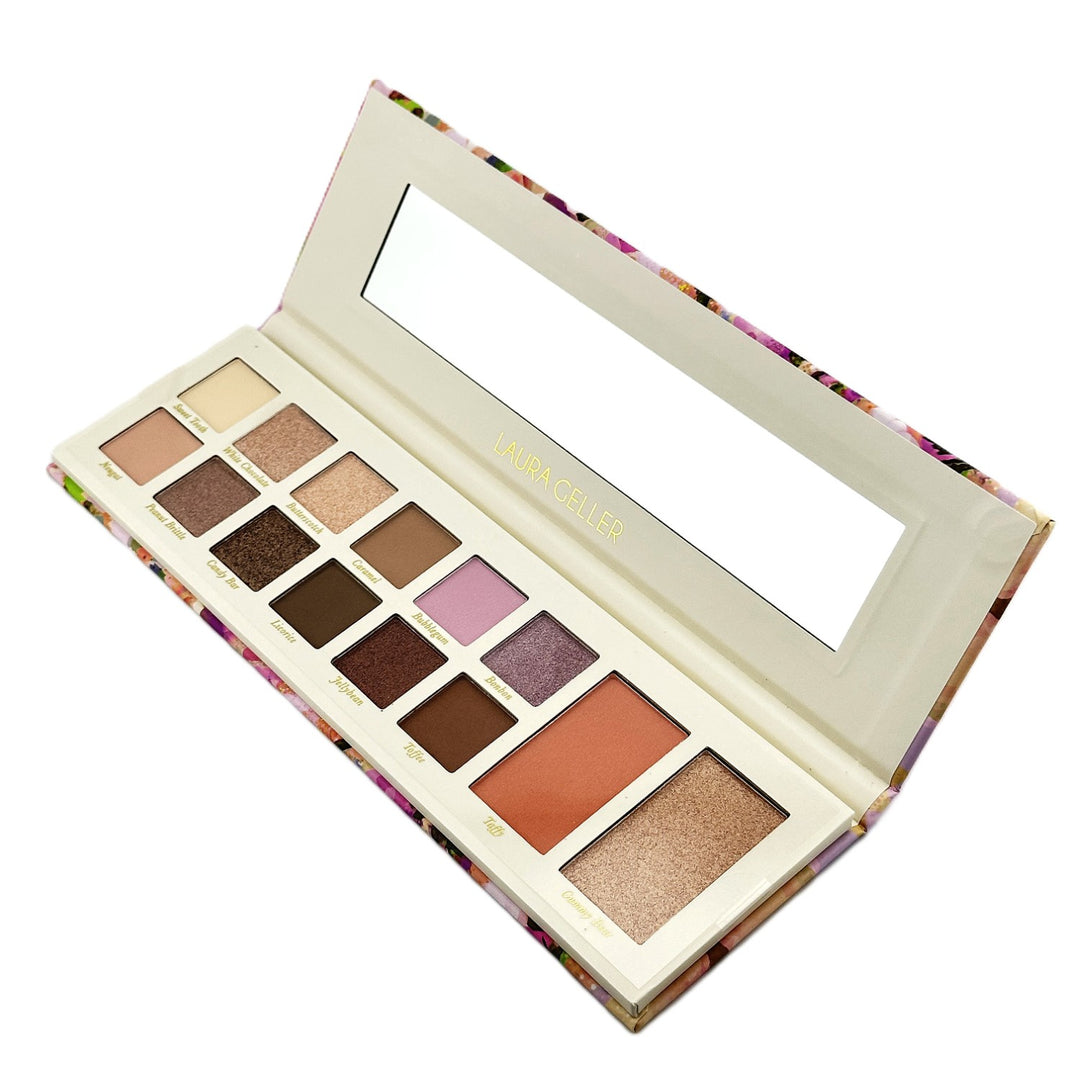 Laura Geller Laura's Essentials Candy Cravings Palette – 12 Multi-Finish Eyeshadows + 1 Highlighter + 1 Blush
