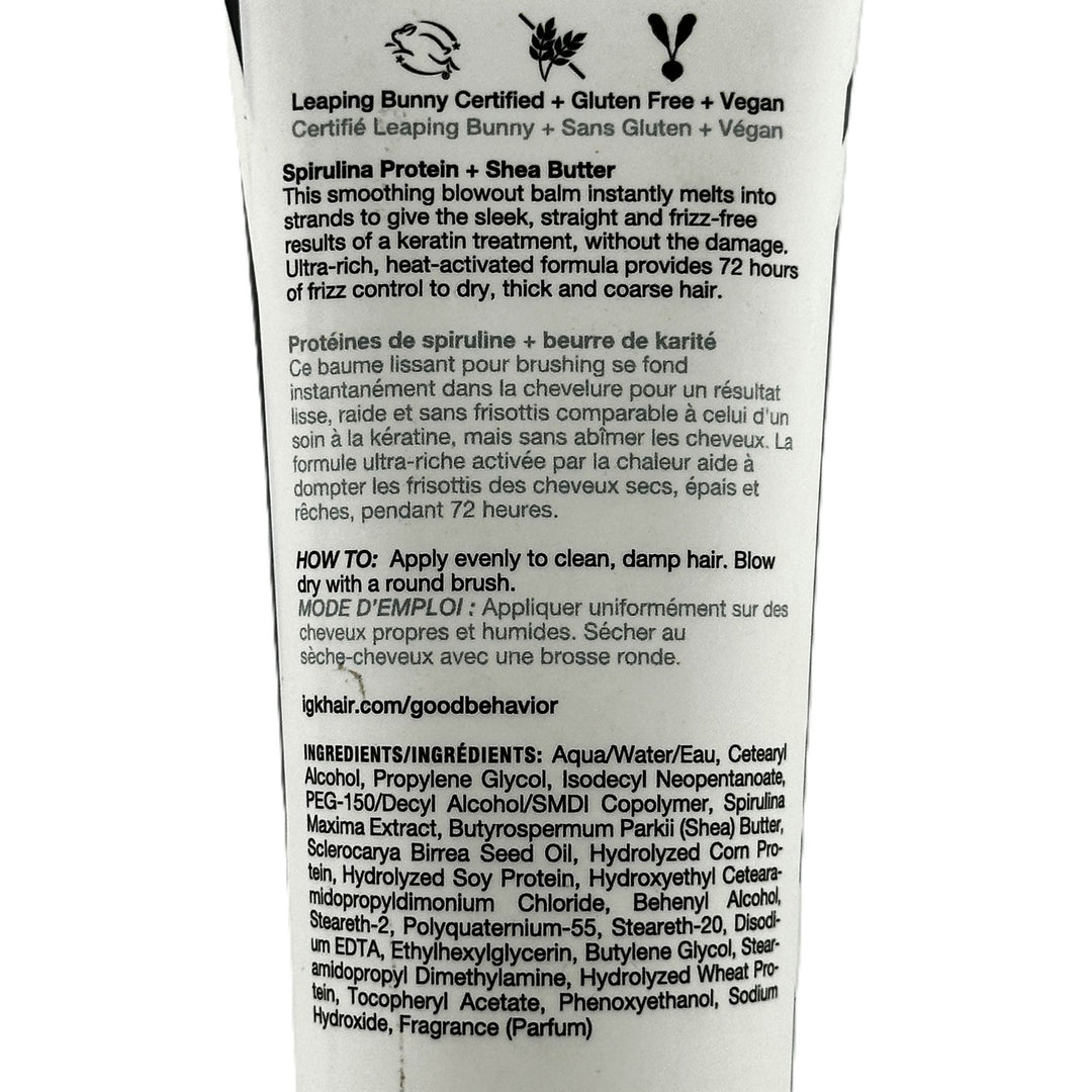 IGK Good Behavior Blowout Balm - 150 ml / 5.0 fl oz – Cosmetics | Glam Command